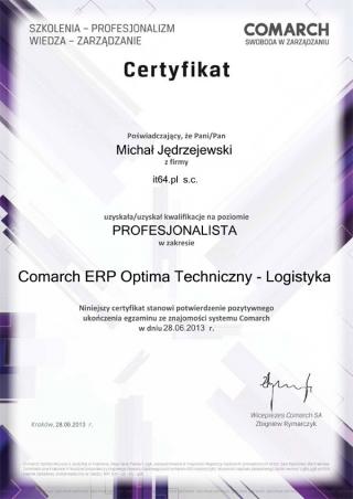 Comarch Optima ERP Radom - michal-jedrzejewski---comarch-erp-optima-techniczny---logistyka---poziom-profesjonalista
